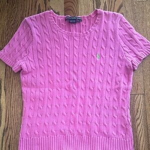 Ralph Lauren Vibrant Pink Cable Knit Top